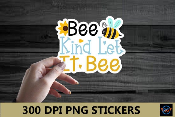 Download Bee Kind Let It Bee – Bee Stickers PNG - Bee stickers Collection