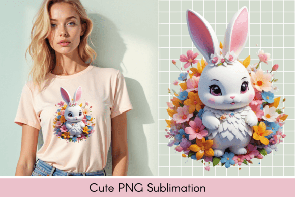 Download Adorable Bunny Illustration, T-shirt. - Illustration Collection