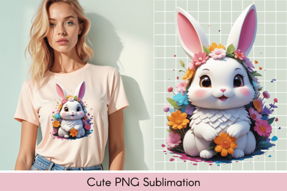 Download Adorable Bunny Illustration, T-shirt. - Illustration Collection