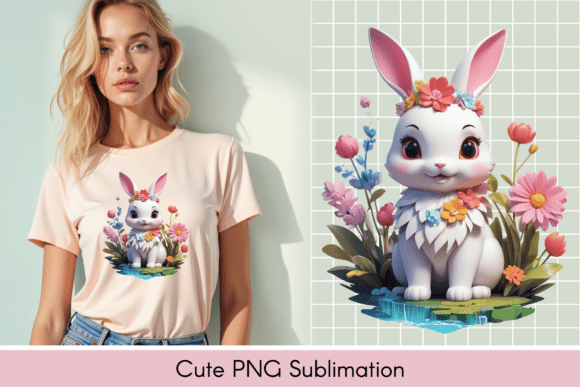Download Adorable Bunny Illustration, T-shirt. - Illustration Collection