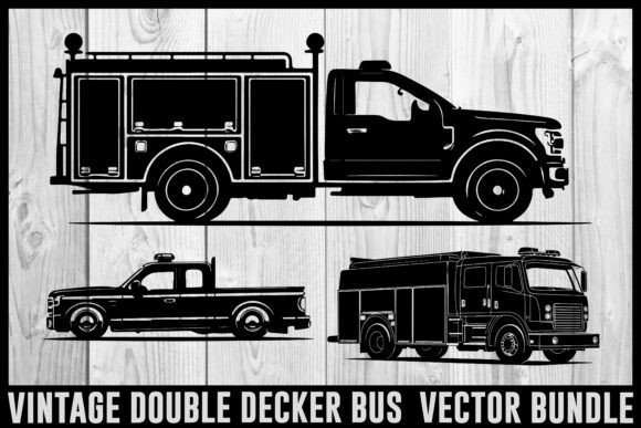 Download Vintage Bus &amp; Fire Truck Vector Bundle | - Fire Collection