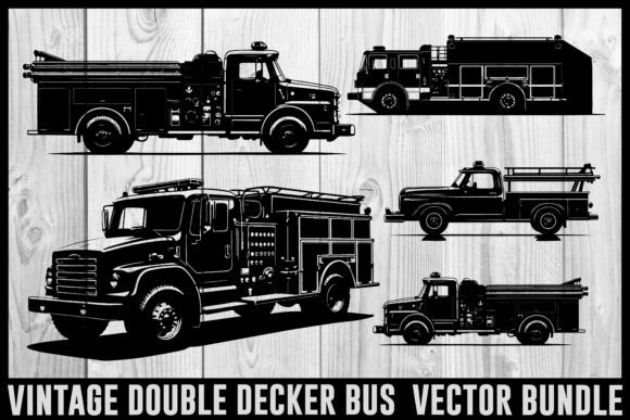 Download Vintage Bus &amp; Fire Truck Vector Bundle | - Fire Collection