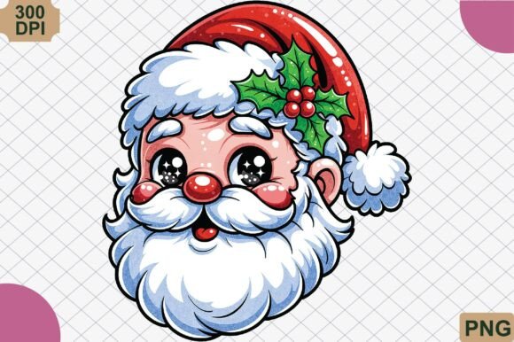 Download Cute Kawaii Santa Face PNG - Premium Resources