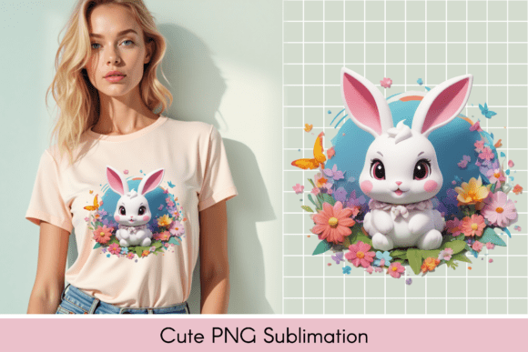 Download Adorable Bunny Illustration, T-shirt. - Illustration Collection