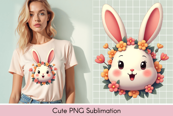 Download Adorable Rabbit Illustration, T-shirt - Illustration Collection
